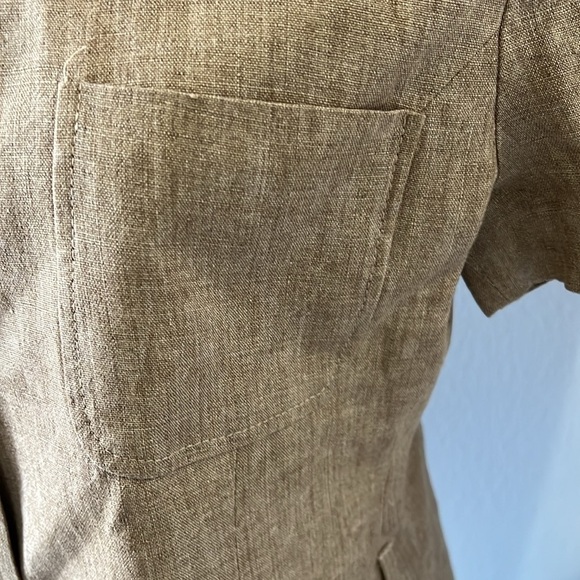 Crossing Pointe NWOT Women’s Short Sleeve Button Down Linen Top Size 10 - Picture 6 of 7